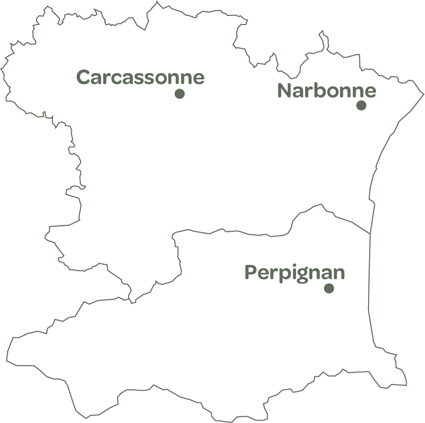carte region Aude Pyrénées Orientales